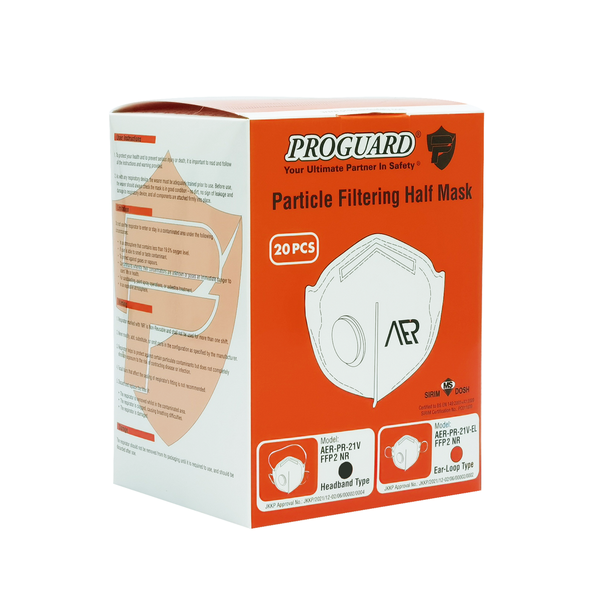 AER Foldable Valve Particulate Respirator - FFP2 (Headband Type ...
