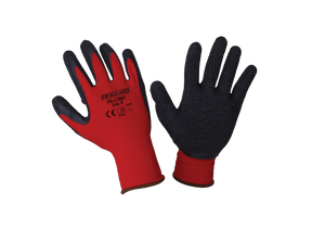 Red Nylon Shell Black Latex Glove