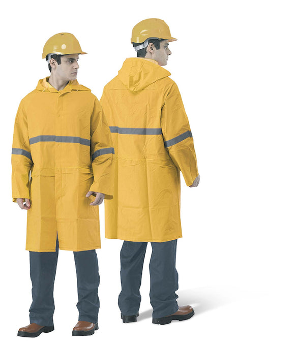 Heavy Duty Visibility Raincoat with High Reflective Strip